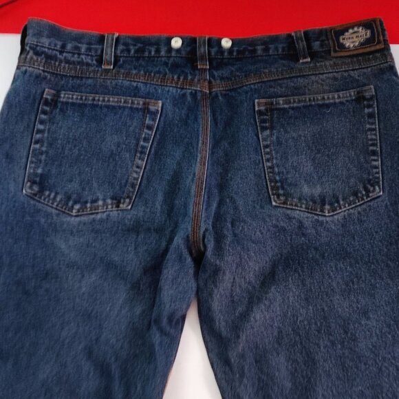 Work Mate heavy duty jeans men's size 40X32 denim blue with brown canvas - Picture 4 of 15